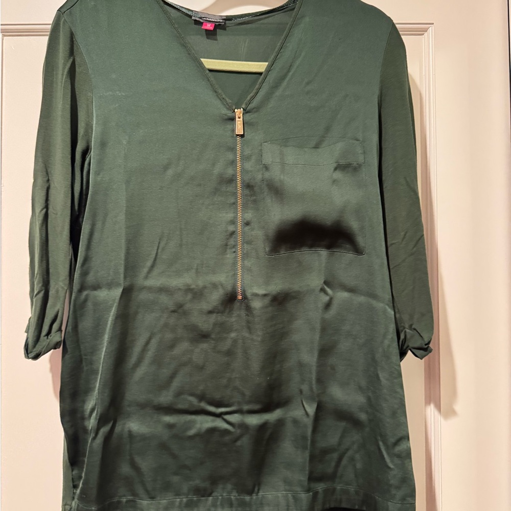 Vince Camuto Green Relaxed Blouse with 3/4 Sleeves